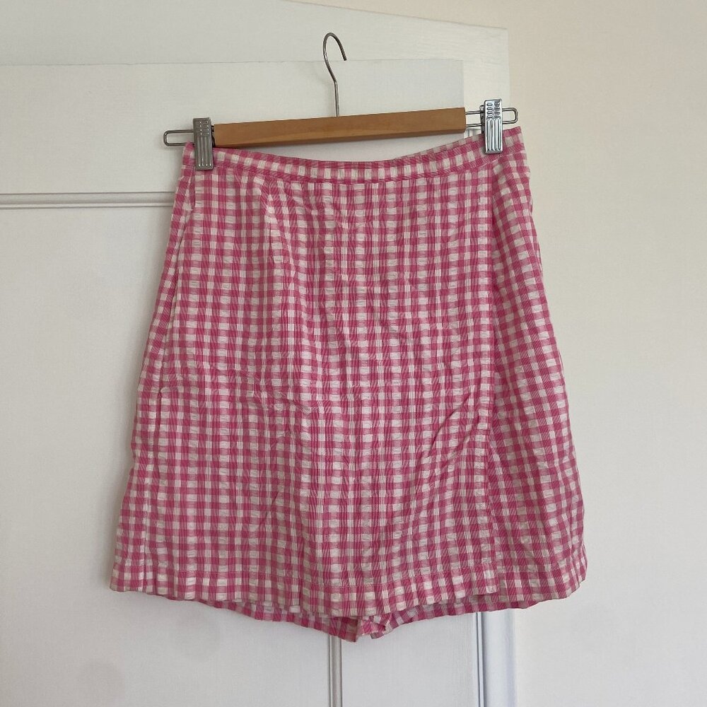 Vintage Liz Claiborne Pink Seersucker Skort 100% Cotton
